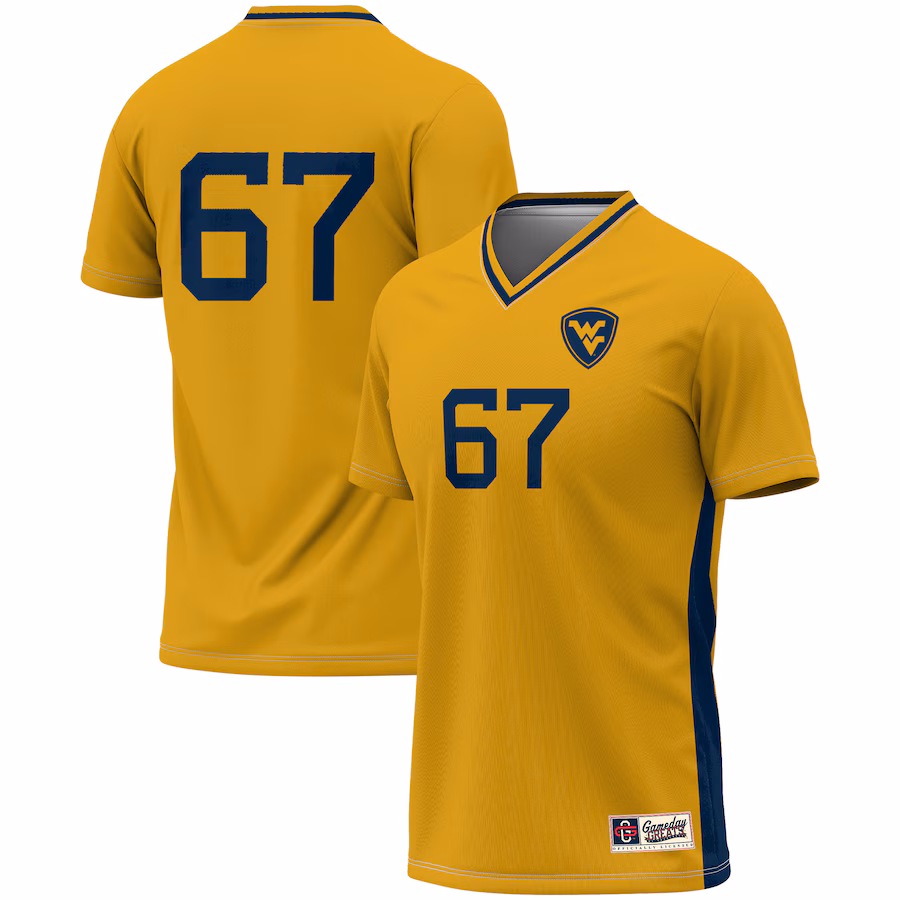 Unisex GameDay Greats #1 Gold West Virginia Mountaineers Lightweight Soccer Fashion Jersey - ujerseystore