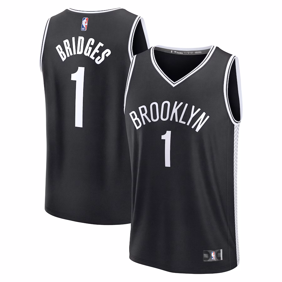 Youth Brooklyn Nets Mikal Bridges Fanatics Black Fast Break Player Jersey - Icon Edition - ujerseystore