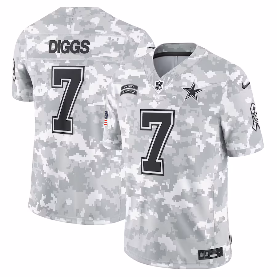 Men's Dallas Cowboys Trevon Diggs Nike Arctic Camo 2024 Salute to Service Limited Jersey - ujerseystore