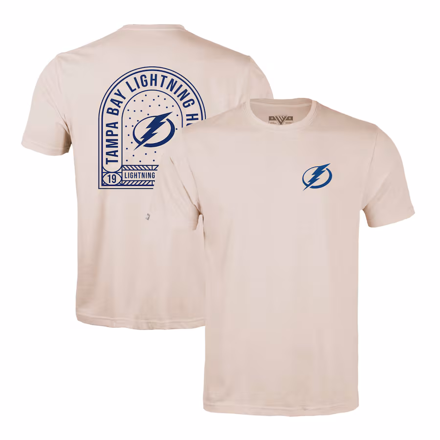 Men's Tampa Bay Lightning Levelwear Khaki Richmond Stained Glass T-Shirt - ujerseystore