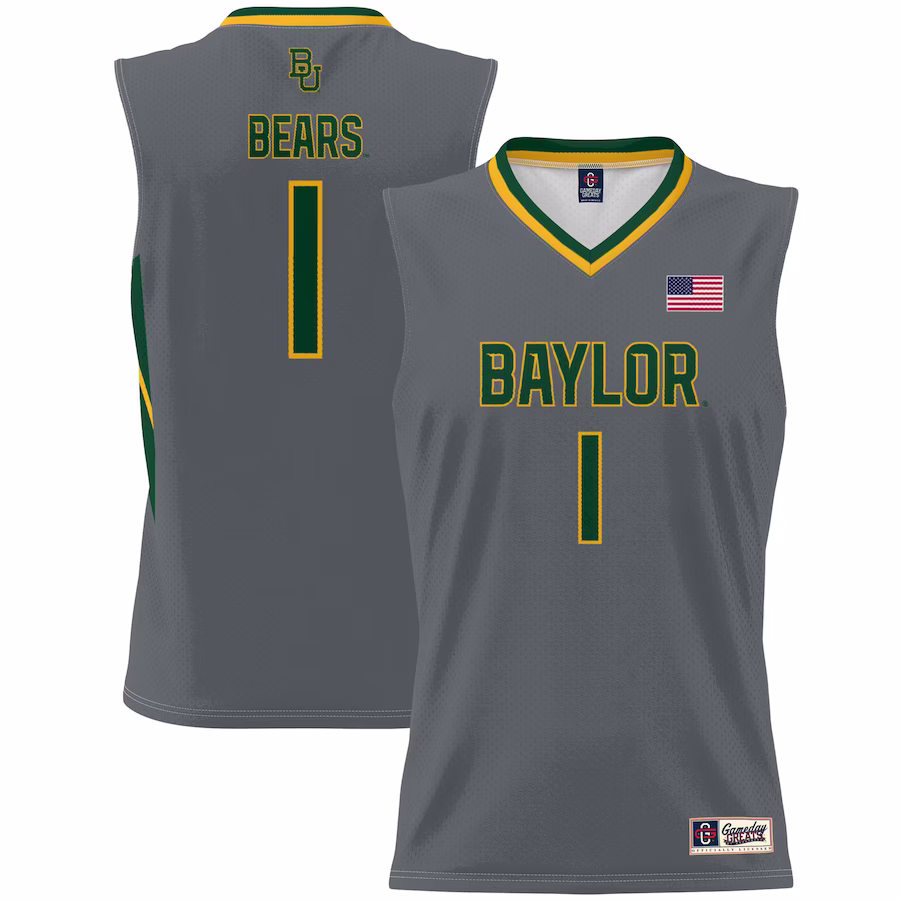 #1 Baylor Bears GameDay Greats Unisex Lightweight Basketball Jersey - Gray - ujerseystore