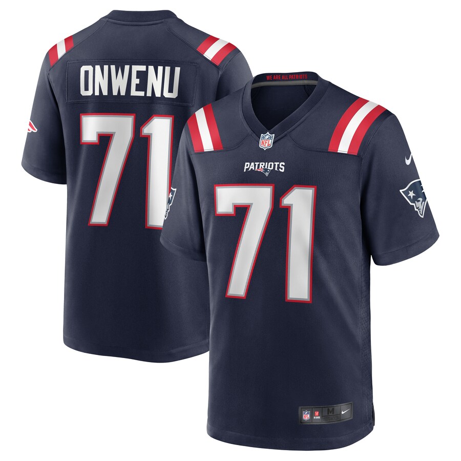 Men's New England Patriots Mike Onwenu Nike Navy Team Game Jersey - ujerseystore