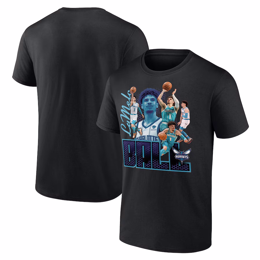 Men's Charlotte Hornets LaMelo Ball Black Notorious 3.0 Player T-Shirt - ujerseystore