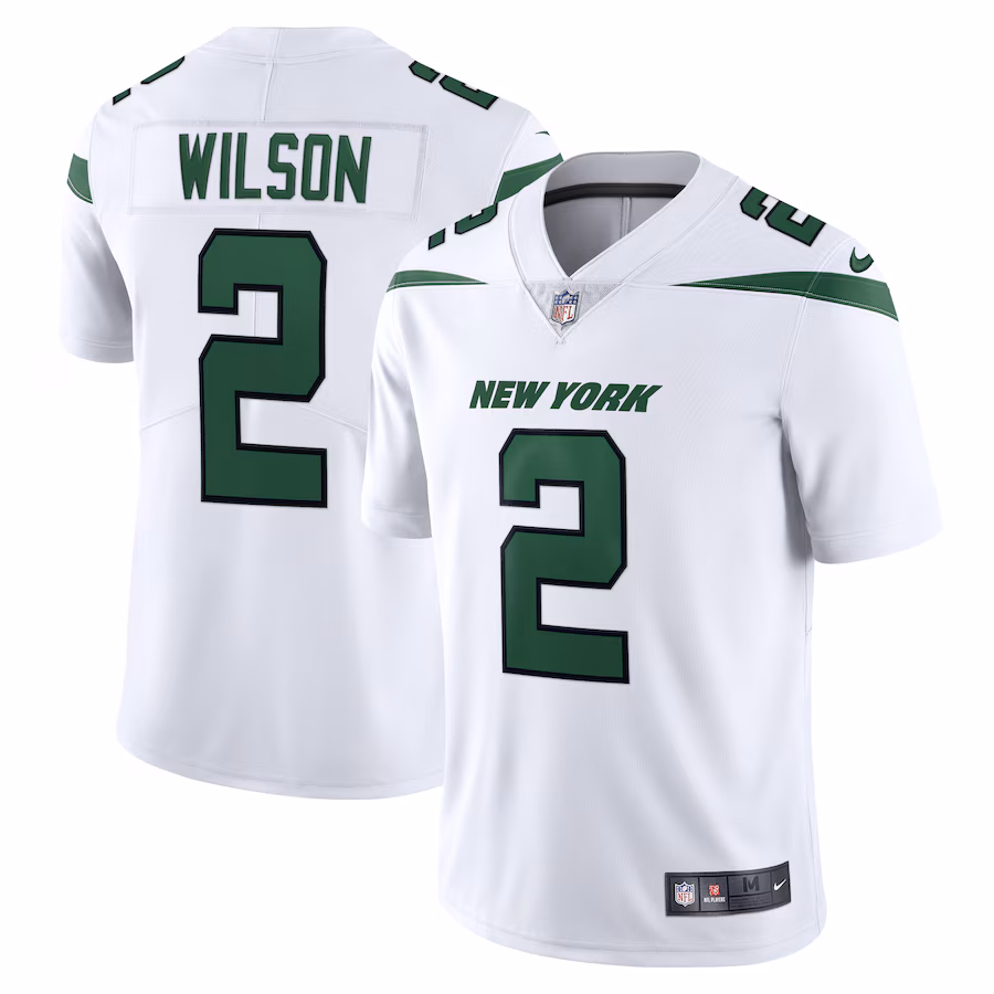 Men's New York Jets Zach Wilson Nike Spotlight White Vapor Limited Jersey - ujerseystore