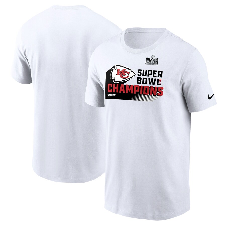 Men's Kansas City Chiefs Nike White Super Bowl LVIII Champions Iconic T-Shirt - ujerseystore