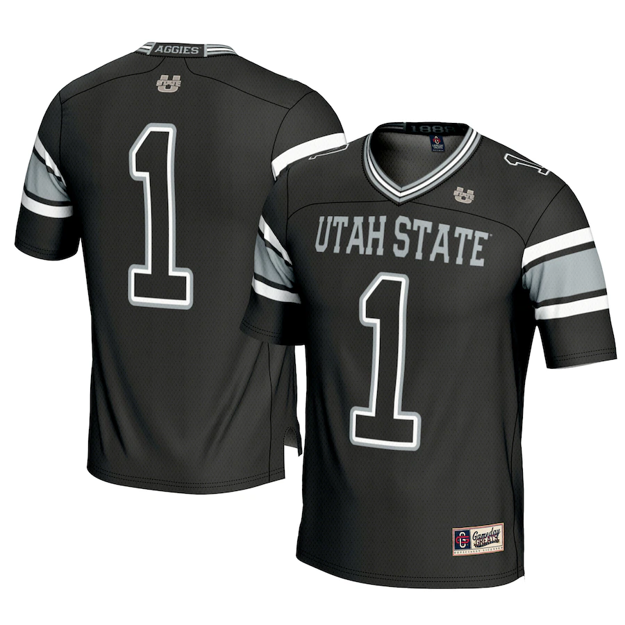 Men's GameDay Greats #1 Black Utah State Aggies Football Jersey - ujerseystore