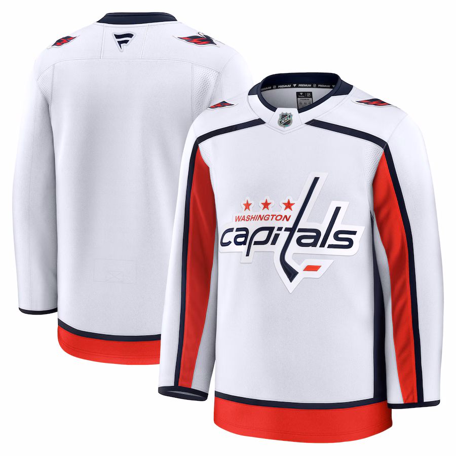 Men's Washington Capitals Fanatics White Away Premium Jersey - ujerseystore