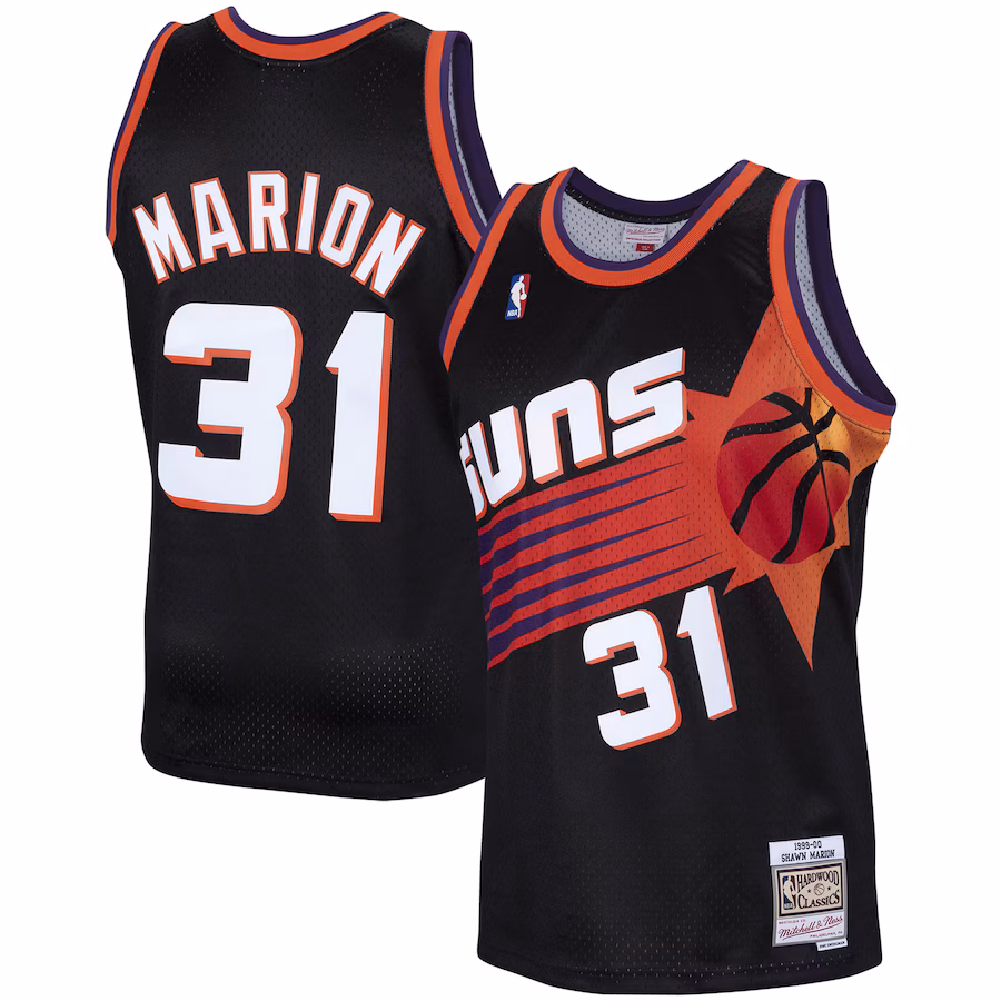 Men's Phoenix Suns Shawn Marion Mitchell & Ness Black 1999/00 Hardwood Classics Swingman Jersey - ujerseystore