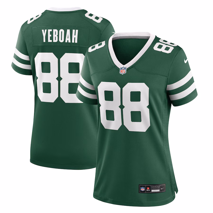 Women's New York Jets Kenny Yeboah Nike Legacy Green Team Game Jersey - ujerseystore