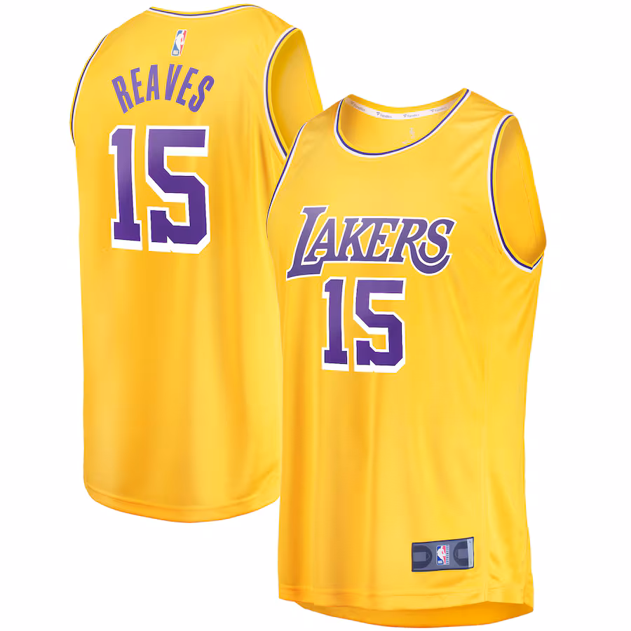 Men's Los Angeles Lakers Austin Reaves Fanatics Gold Fast Break Player Jersey - Icon Edition - ujerseystore