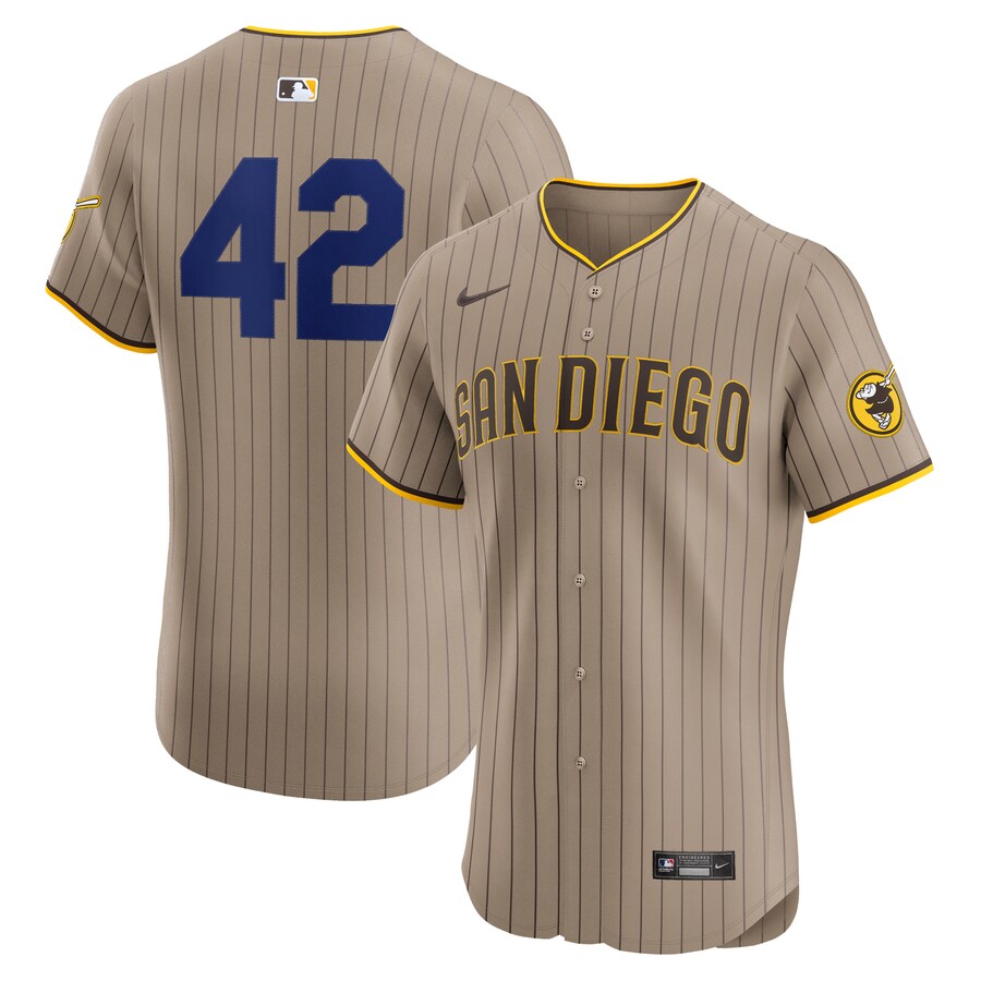 Men's San Diego Padres Nike Brown Alternate 2024 Jackie Robinson Day Elite Jersey - ujerseystore