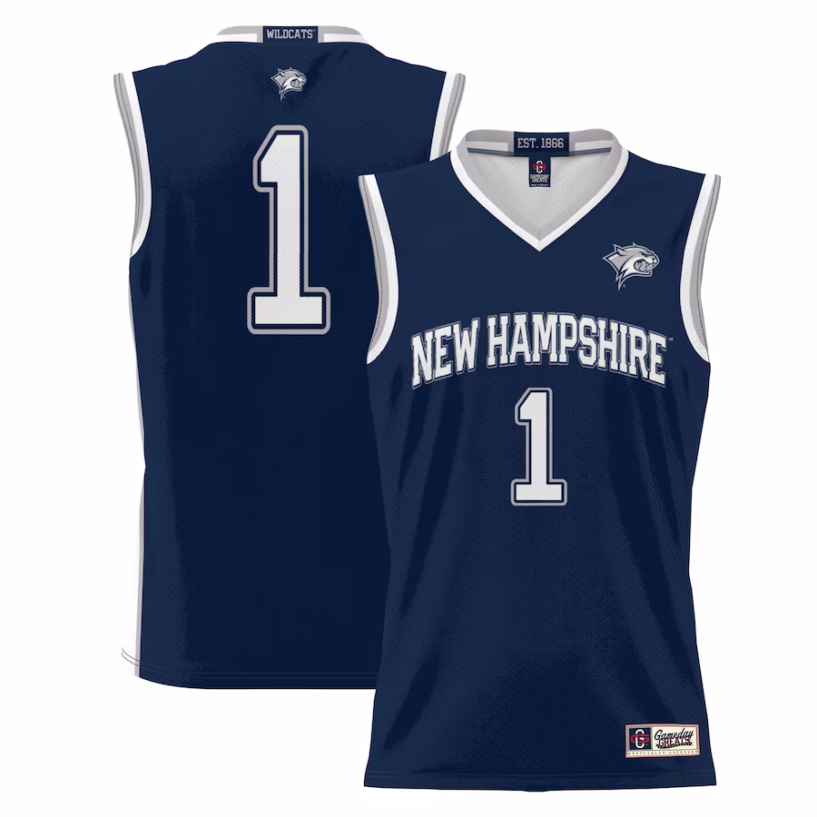 #1 New Hampshire Wildcats GameDay Greats Youth Lightweight Basketball Jersey - Blue - ujerseystore