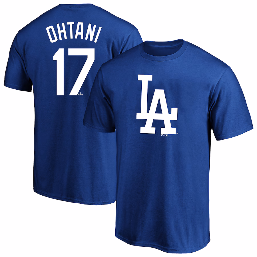Men's Los Angeles Dodgers Shohei Ohtani Profile Royal Big & Tall Name & Number T-Shirt - ujerseystore