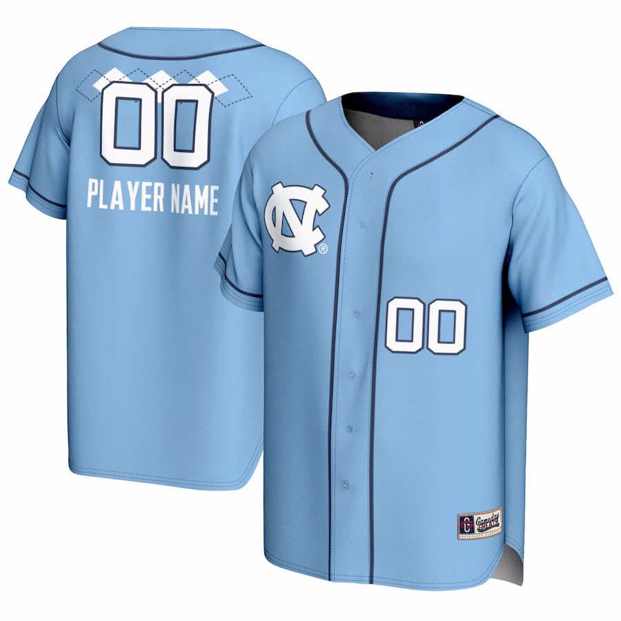 North Carolina Tar Heels GameDay Greats Unisex NIL Pick-A-Player Lightweight Softball Jersey - Carolina Blue - ujerseystore