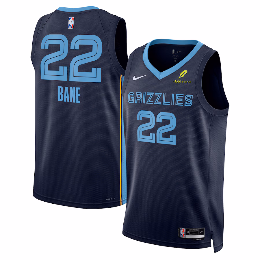 Unisex Memphis Grizzlies Desmond Bane Nike Navy Swingman Badge Player Jersey - Icon Edition - ujerseystore