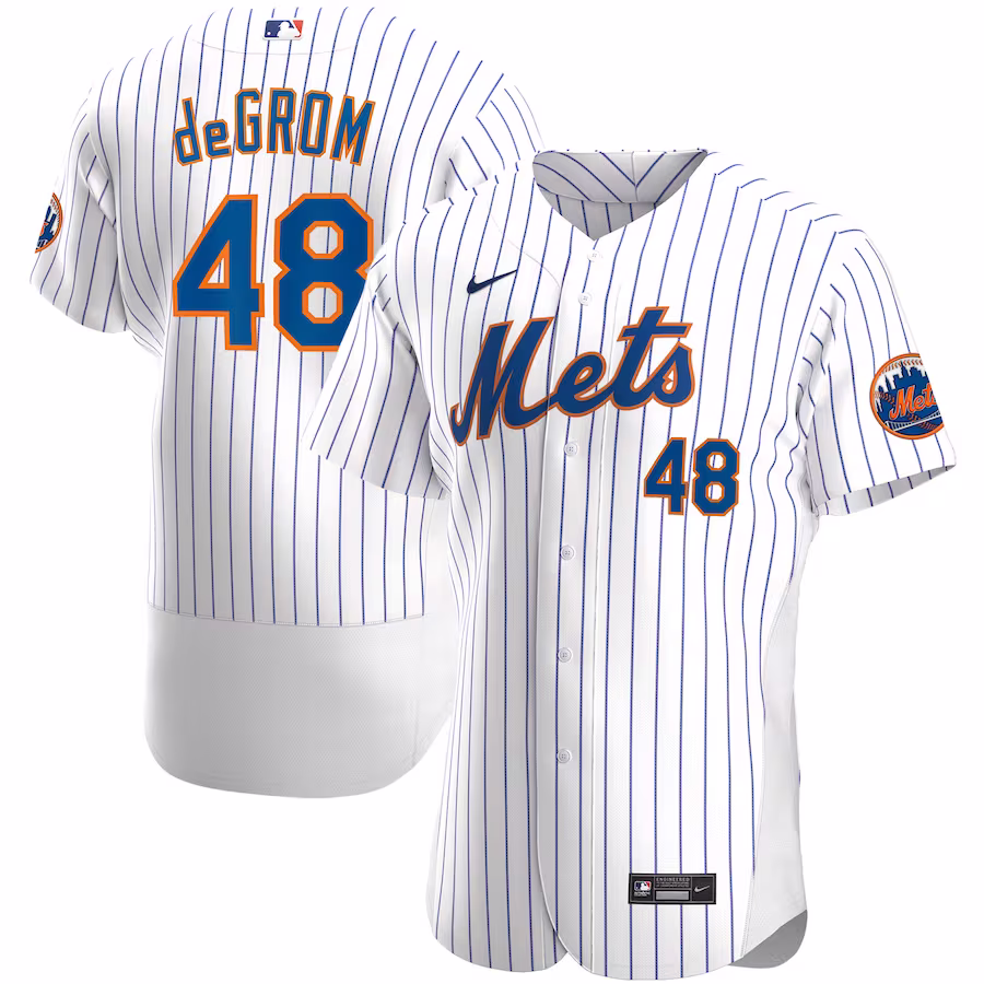 Men's New York Mets Jacob deGrom Nike White Home Authentic Player Jersey - ujerseystore
