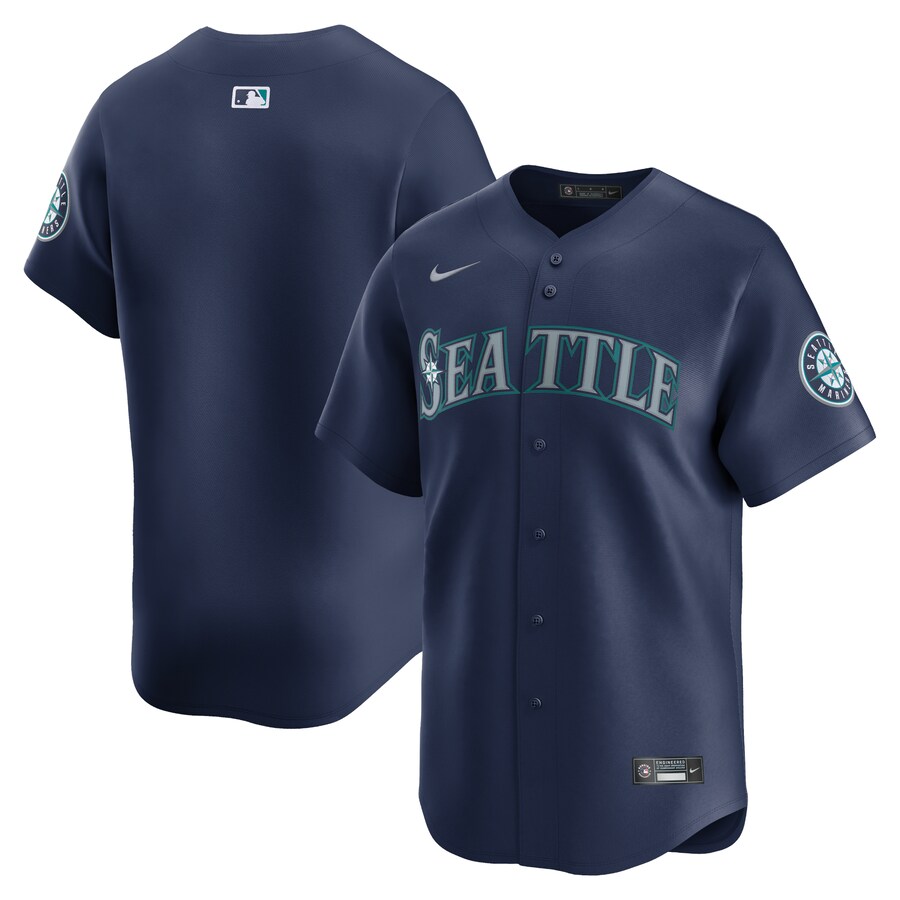 Men's Seattle Mariners  Nike Navy Road Limited Jersey - ujerseystore
