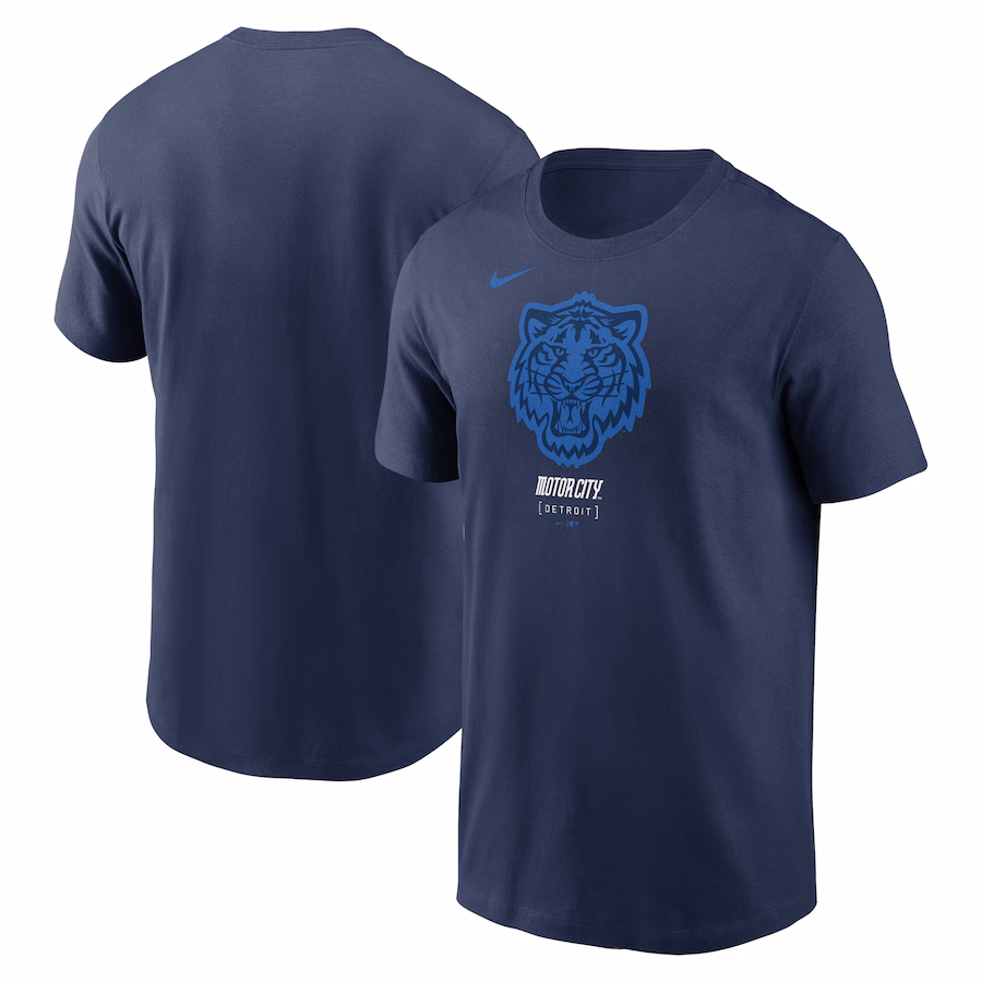 Men's Detroit Tigers Nike Navy 2024 City Connect Large Logo T-Shirt - ujerseystore