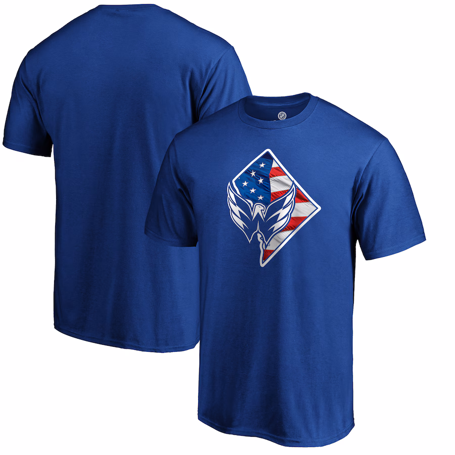 Men's Washington Capitals Royal NHL Banner State T-Shirt - ujerseystore