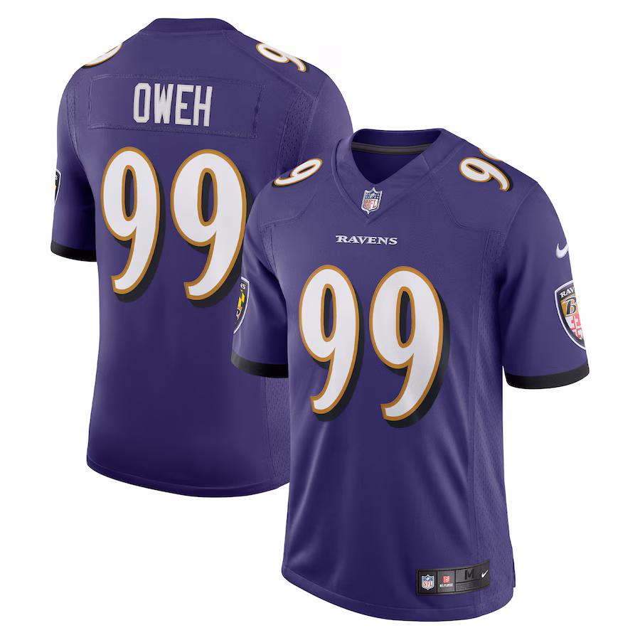 Men's Baltimore Ravens Odafe Oweh Nike Purple Vapor Limited Jersey - ujerseystore