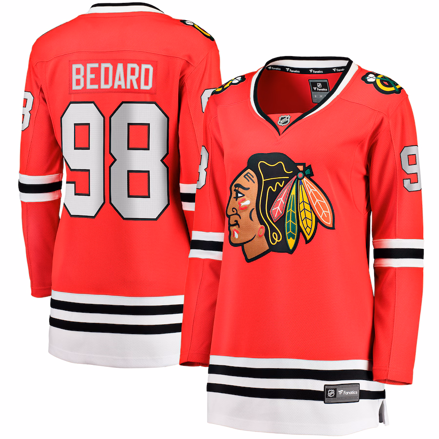 Women's Chicago Blackhawks Connor Bedard Fanatics Red Home Breakaway Player Jersey - ujerseystore