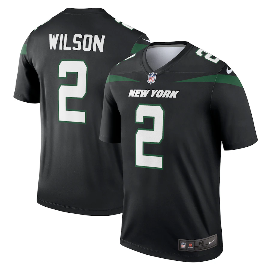 Men's New York Jets Zach Wilson Nike Black Legend Jersey - ujerseystore