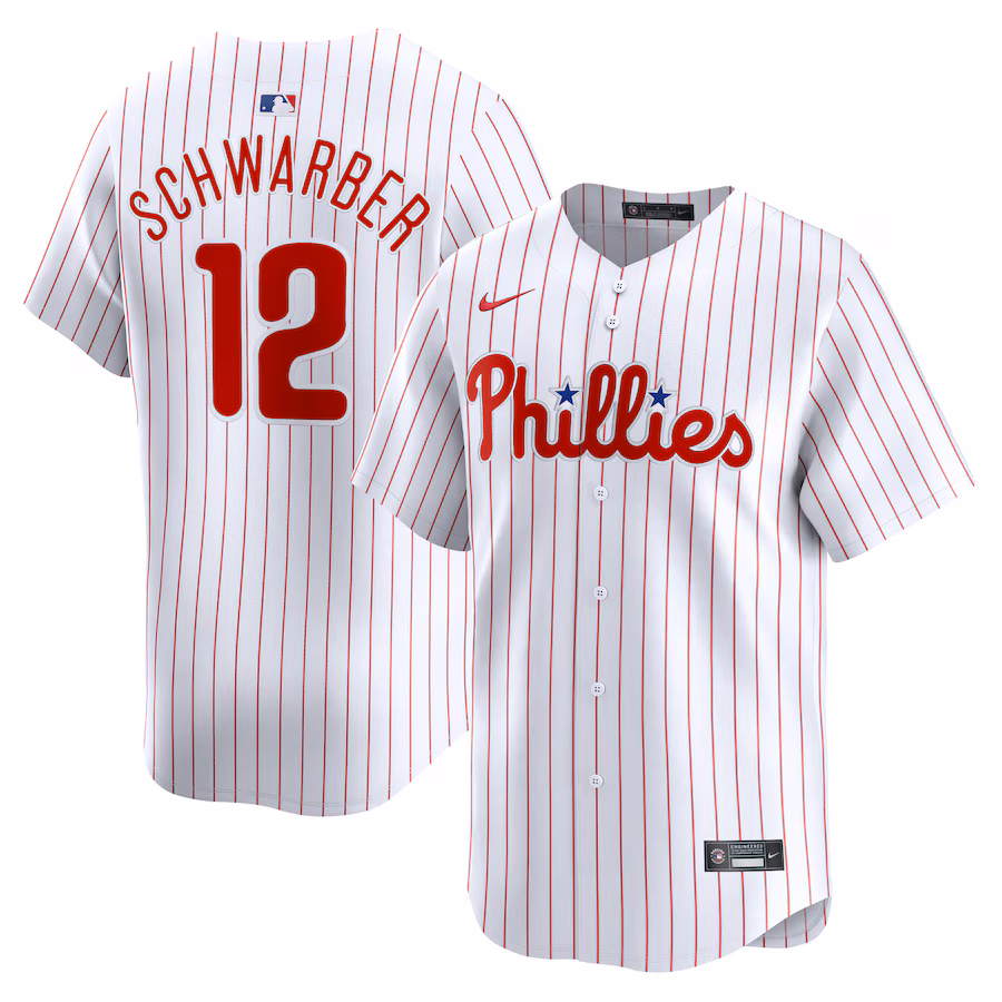Men's Philadelphia Phillies Kyle Schwarber Nike White Home Limited Player Jersey - ujerseystore