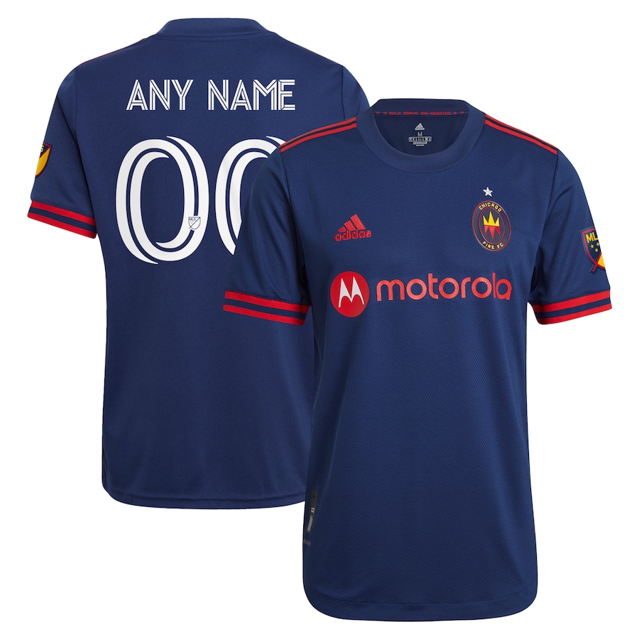 Men's Chicago Fire adidas Navy 2021 Primary Authentic Custom Jersey - ujerseystore