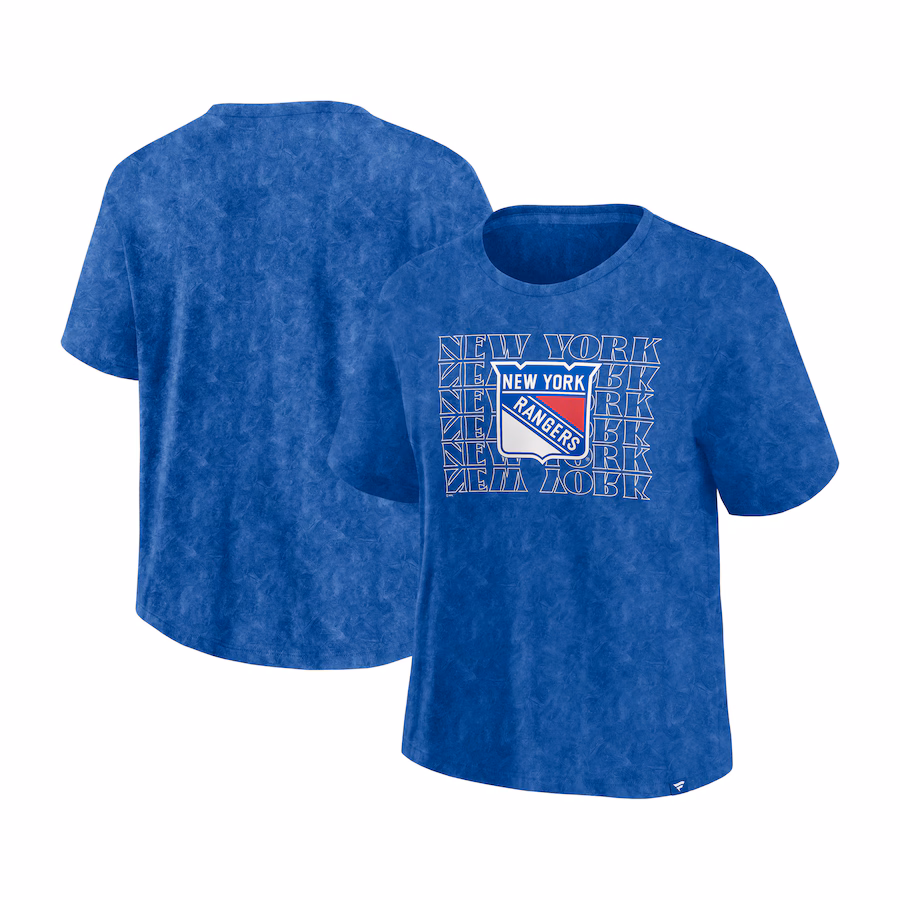 Women's New York Rangers Fanatics Blue Faded Wash T-Shirt - ujerseystore