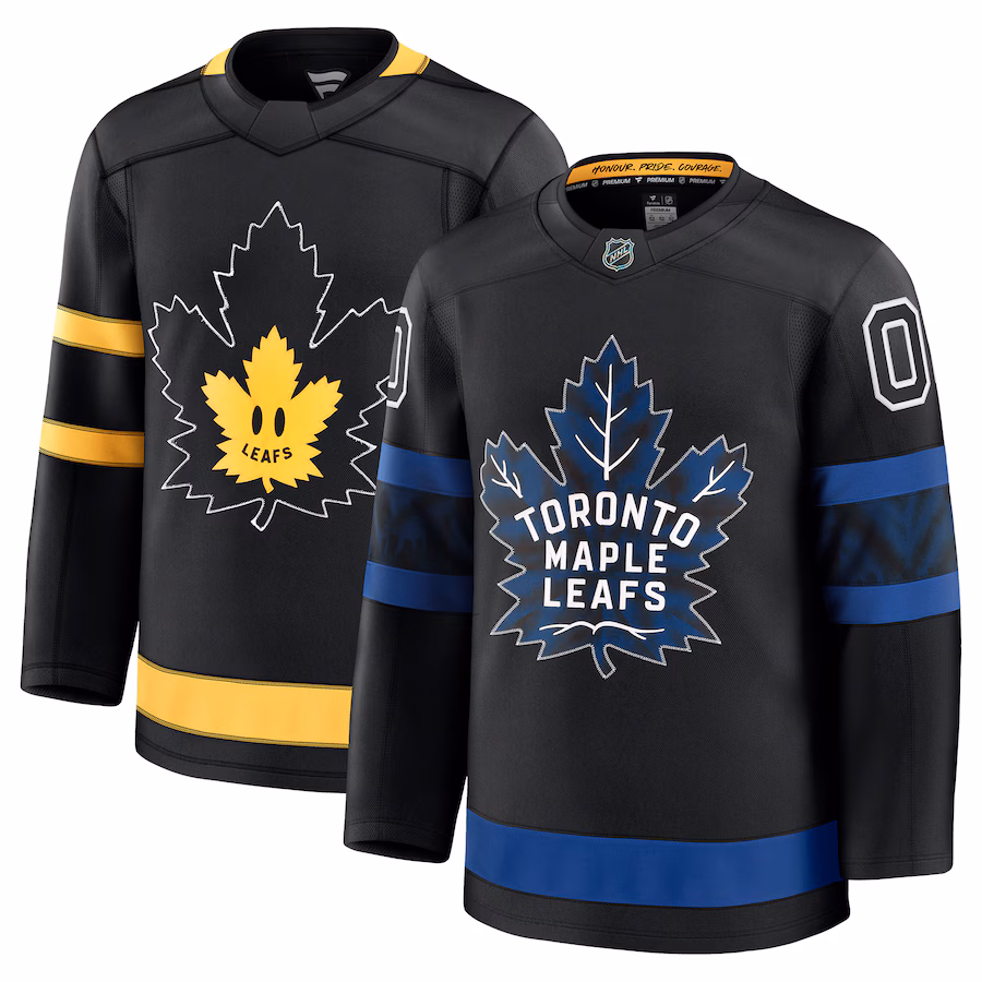 Men's Toronto Maple Leafs x drew house Fanatics Black Alternate Premium Custom Jersey - ujerseystore