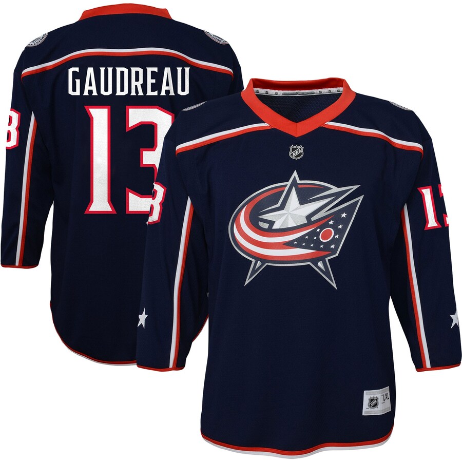 Youth Columbus Blue Jackets Johnny Gaudreau Navy Replica Player Jersey - ujerseystore