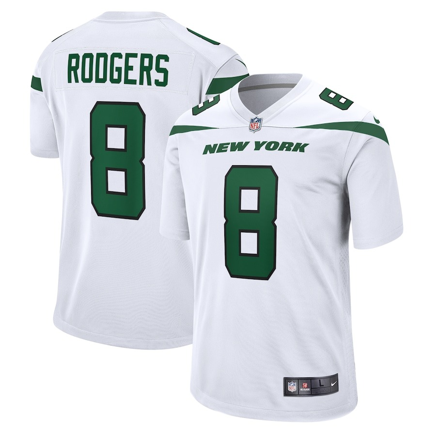 Men's New York Jets Aaron Rodgers Nike White Game Jersey - ujerseystore