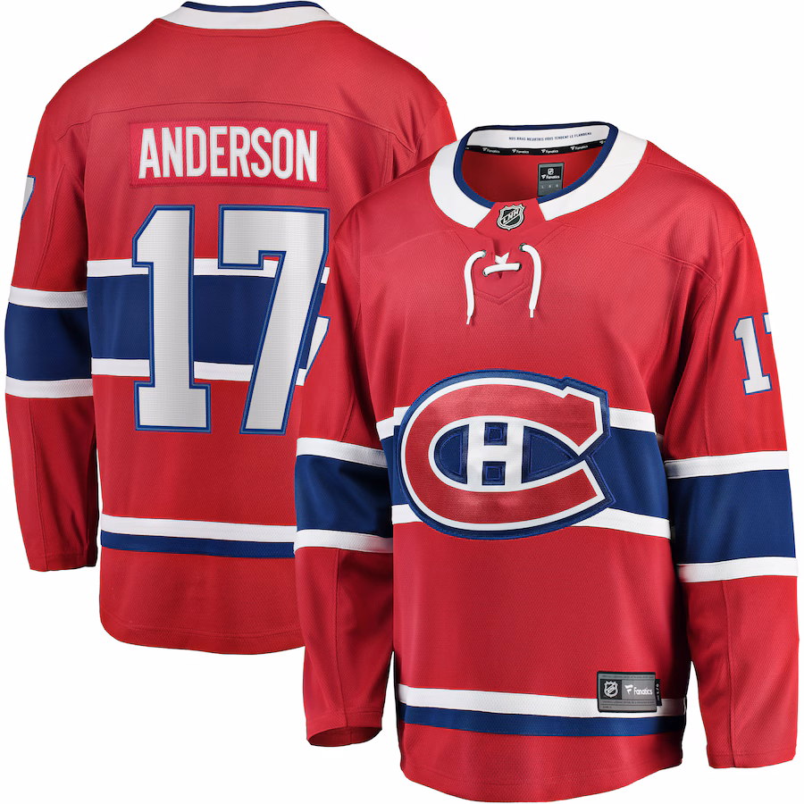 Men's Montreal Canadiens Josh Anderson Fanatics Red Breakaway Player Jersey - ujerseystore