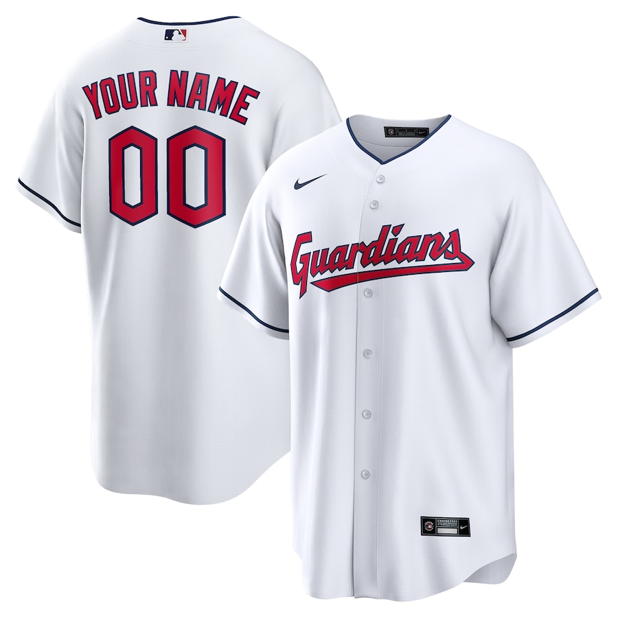 Men's Cleveland Guardians Nike White Replica Custom Jersey - ujerseystore