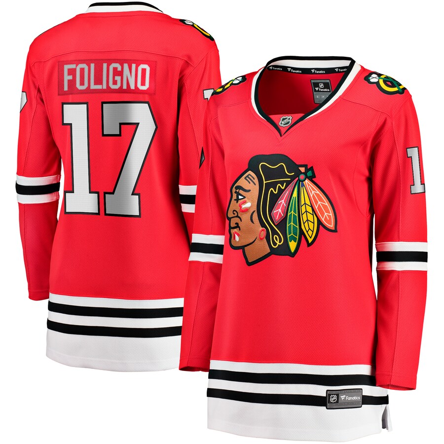 Women's Chicago Blackhawks Nick Foligno Fanatics Branded Red Home Breakaway Player Jersey - ujerseystore