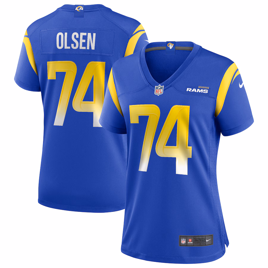 Women's Los Angeles Rams Merlin Olsen Nike Royal Game Retired Player Jersey - ujerseystore