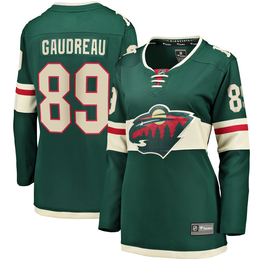 Women's Minnesota Wild Frederick Gaudreau Fanatics Branded Green Home Breakaway Player Jersey - ujerseystore