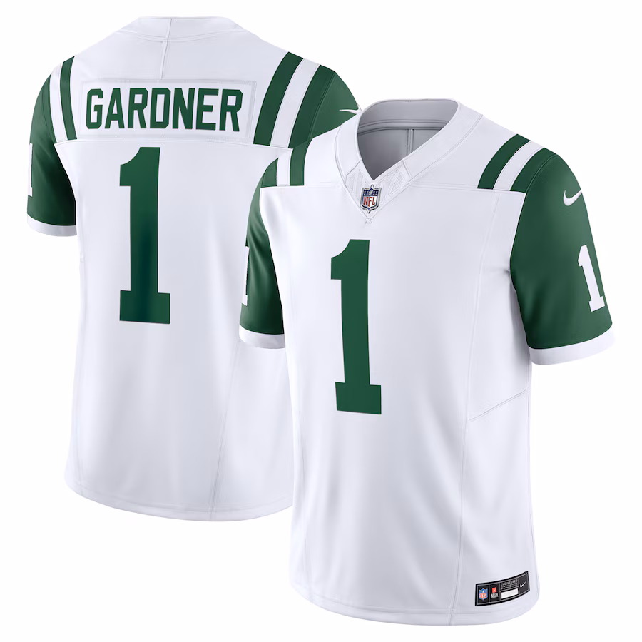 Men's New York Jets Ahmad Sauce Gardner Nike White Classic Alternate Vapor F.U.S.E. Limited Jersey - ujerseystore