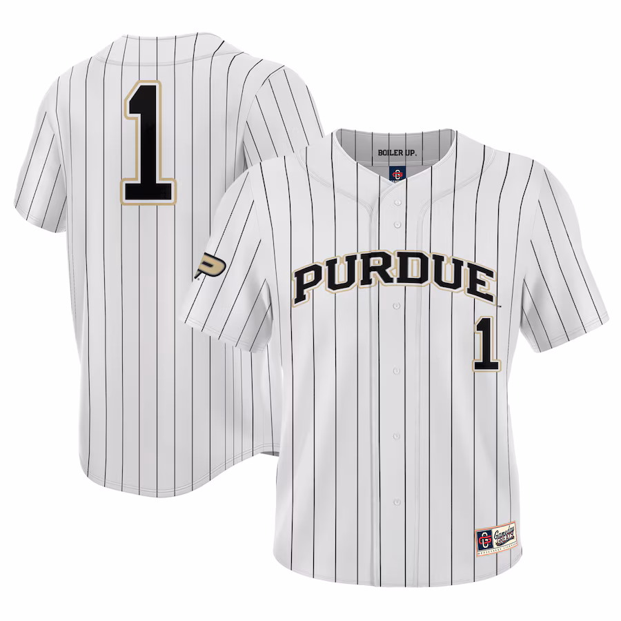 #1 Purdue Boilermakers GameDay Greats Lightweight Baseball Jersey - White - ujerseystore