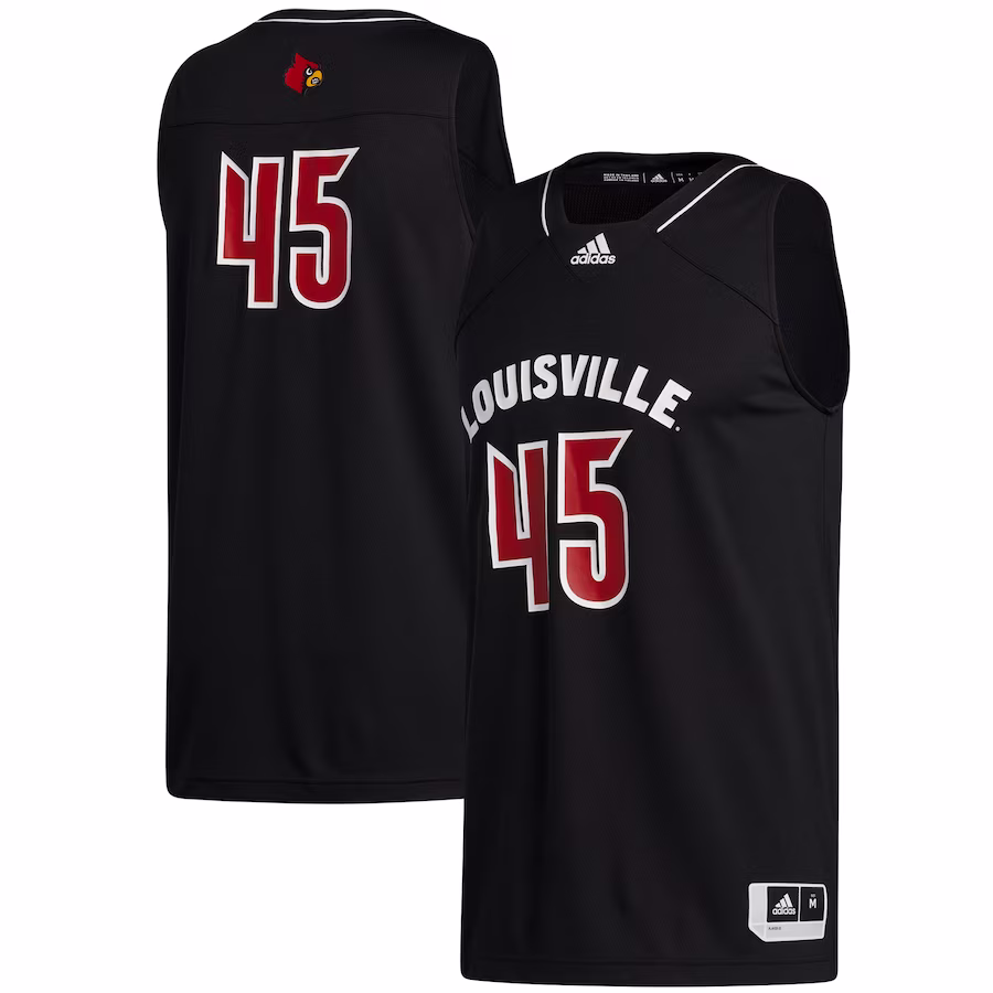 #45 Louisville Cardinals adidas Swingman Jersey - Black - ujerseystore