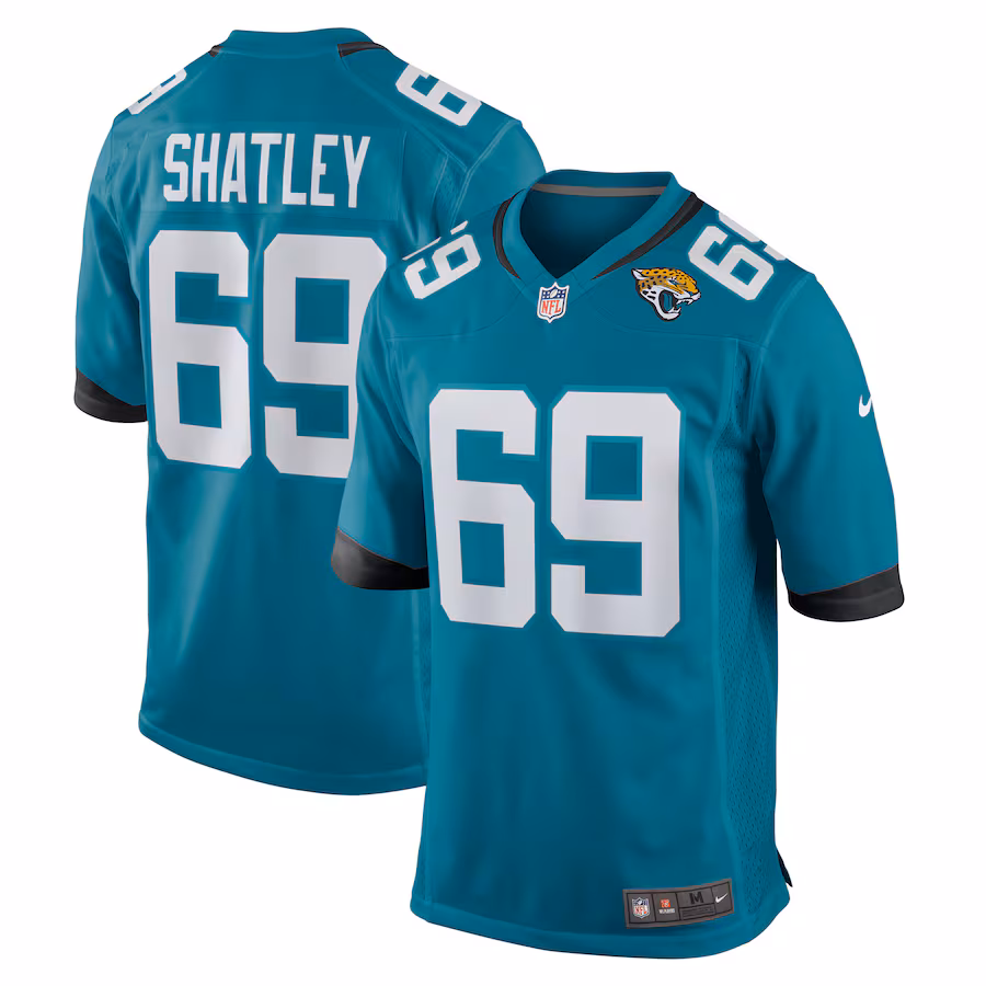 Men's Jacksonville Jaguars Tyler Shatley Nike Teal Game Jersey - ujerseystore