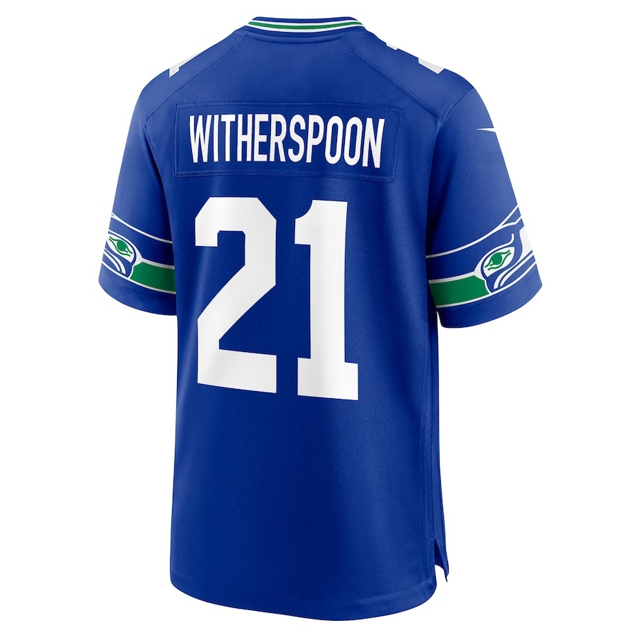 Men's Seattle Seahawks Devon Witherspoon Nike Royal Throwback Player Game Jersey - ujerseystore