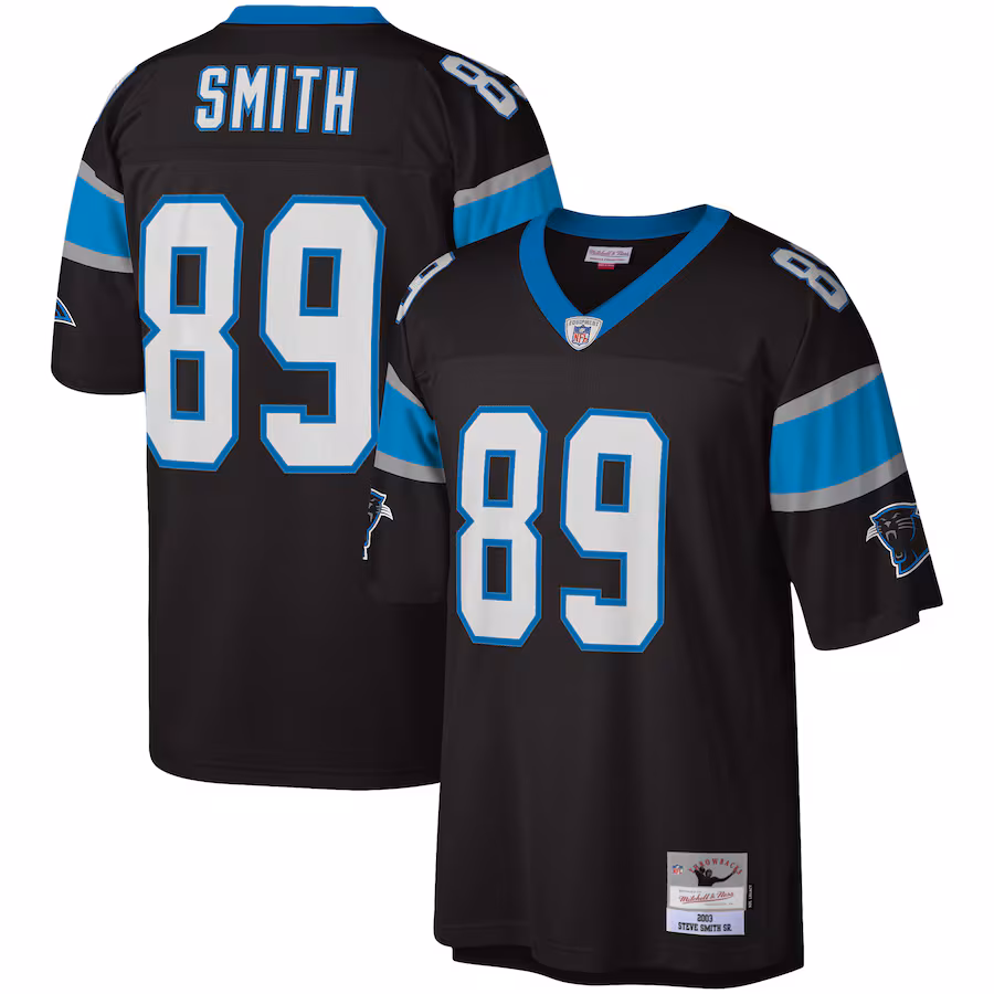 Men's Carolina Panthers Steve Smith Mitchell & Ness Black Legacy Replica Jersey - ujerseystore