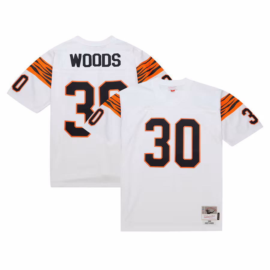 Men's Cincinnati Bengals Ickey Woods Mitchell & Ness White Legacy Replica Jersey - ujerseystore