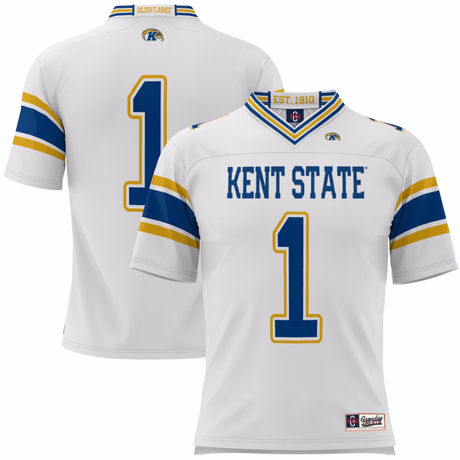 #1 Kent State Golden Flashes GameDay Greats Youth Football Jersey - White - ujerseystore
