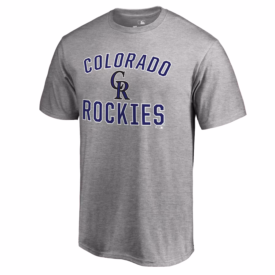 Men's Colorado Rockies Ash Victory Arch T-Shirt - ujerseystore