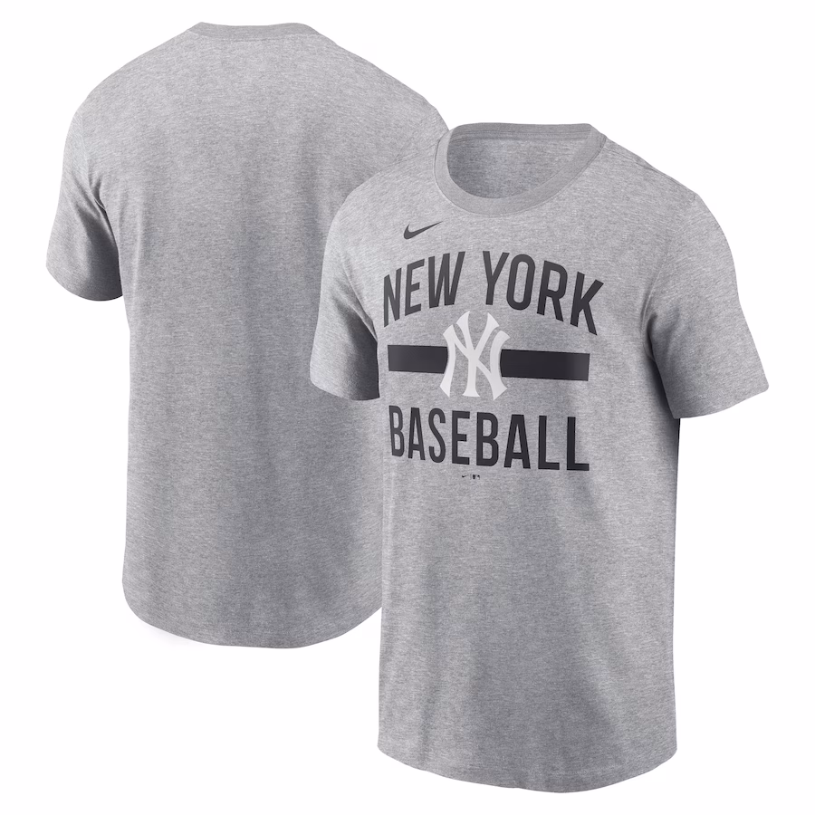 Men's New York Yankees Nike Heather Gray Arched T-Shirt - ujerseystore