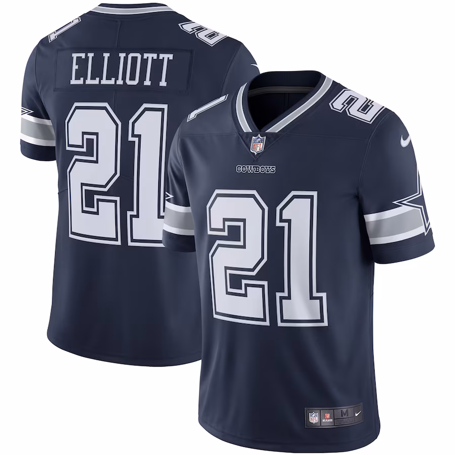 Men's Dallas Cowboys Ezekiel Elliott Nike Navy Vapor Limited Jersey - ujerseystore