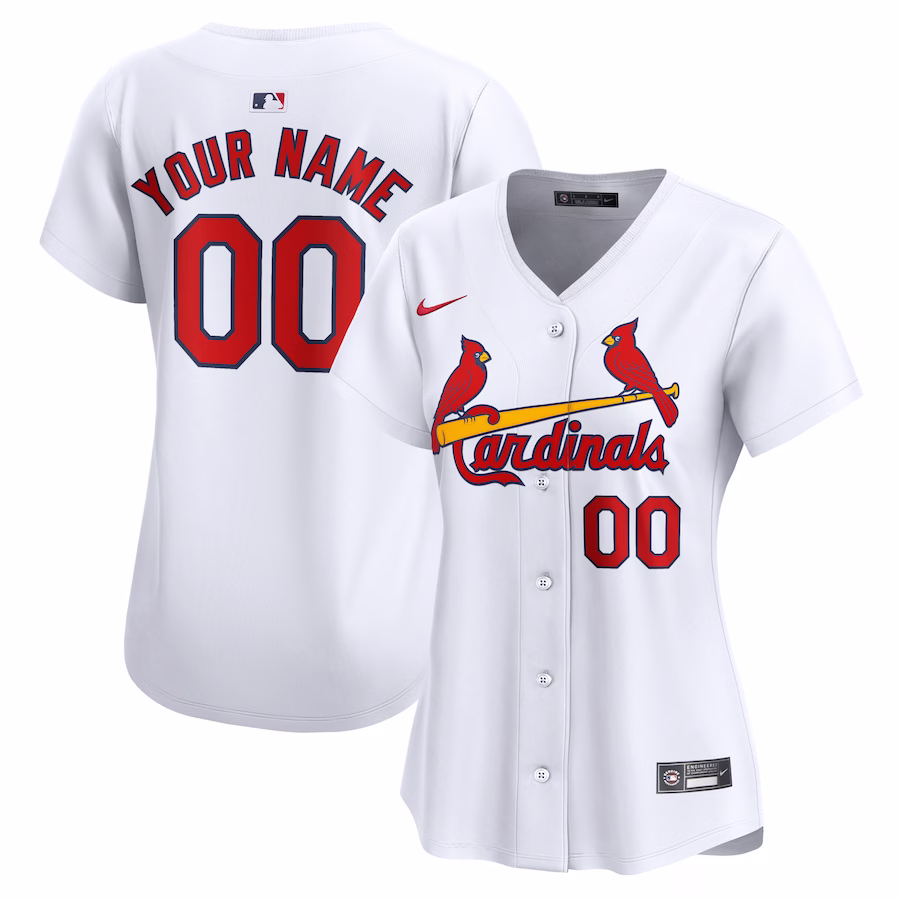 Women's St. Louis Cardinals Nike White Home Limited Custom Jersey - ujerseystore