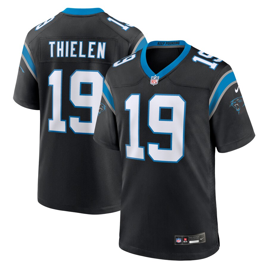 Men's Carolina Panthers Adam Thielen Nike Black Game Player Jersey - ujerseystore